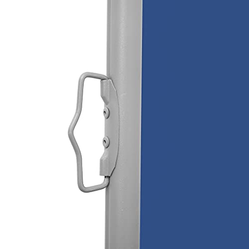 Toldo lateral retráctil azul de 140x600cm para terraza y jardín 4