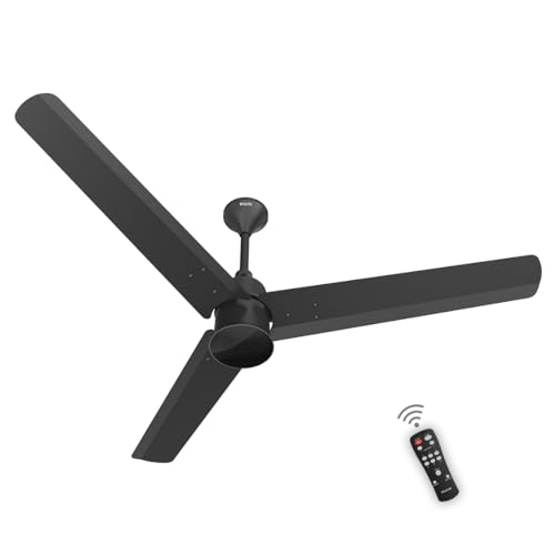 Polycab Silencio Mini 900mm 5-Star BLDC, Remote Ceiling fan for home | 55% Energy Saving, 100% Copper, High Speed, 25 Speed Setting, Reversable & Timer | 4-yr Warranty【Matt Black】