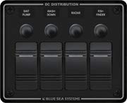 Blue Sea 8372 Water Resistant 4 Position - Black - Horizontal Mount Panel