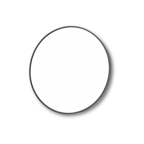 Image of The Arts Box Decorative Orbit Round Shape Wall Mirror with Frame for Living Room | Bathroom | Hall | Home Decor with Hanging Stripes | Shaving and Dressing Room (Black 22 Inch)