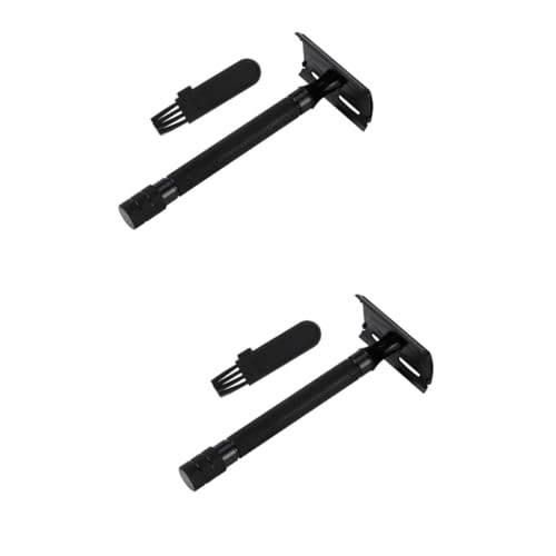 Didiseaon 2pcs Safety Razor for Men Reusable Double Razor Beard Trimmer Closest Shave Portable