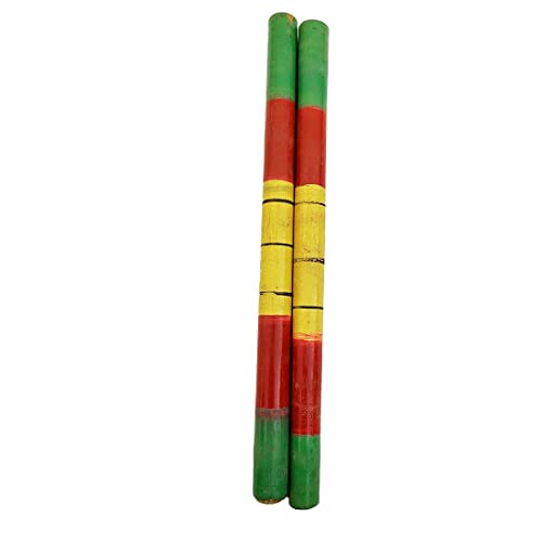 Craftsofindia® 2 pcs (1 Pair) Dandiya/Dandia Sticks for Gujarati Garba Dance (Makes Sound)- Wooden Stick for Navaratri Festival Ocassion miniatura 2