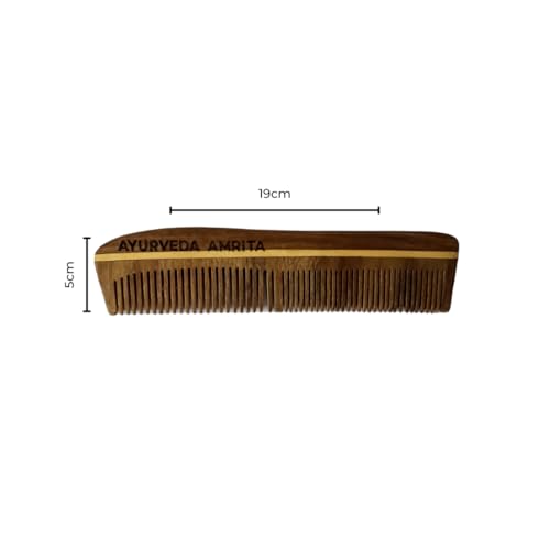 Image of Organic Sheesham Wood Comb, Twin Tooth Curve (Pack of 1) - Handcrafted Eco-Friendly Detangler for Hair Growth, Stimulates the Scalp | Frizz Control, suitable for all Hair Types