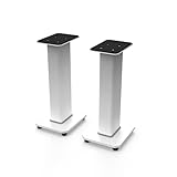 Kanto SX22W Universal Fillable Speaker Floor Stands for Bookshelf Speakers | 22" Tall | Adjustable Isolation Feet | Dedicated Cable Channel | Two Sizes Top Plate | Fill Bags Incl. | Pair | White