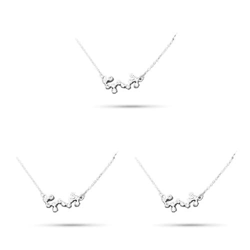 SUWIAKLALL 3 PCS Colar de strass da amizade com corrente de joias pingente escorpião prata