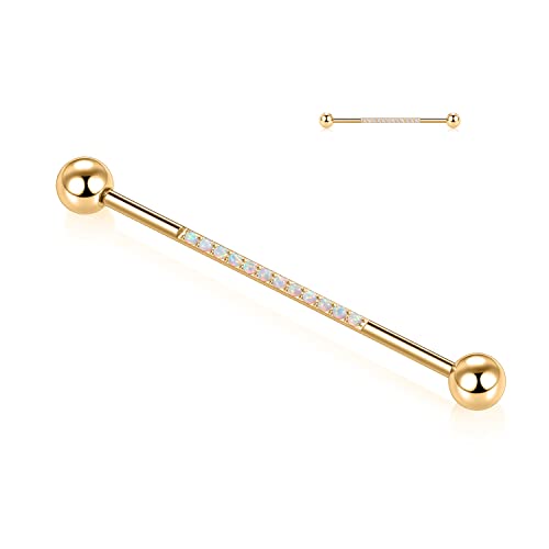 White Gold Men's Body Piercing Barbells