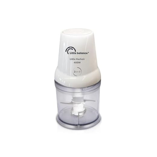 LITTLE BALANCE 8586 Little Hachoir, Hachoir électrique, Mini mixeur, Bol 500 ml, 4 lames inox, 400 W, Blanc