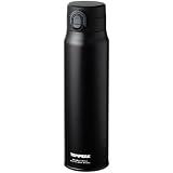 アトラス 水筒 800ml 超保温保冷ワンタッチマグボトル 真空断熱 洗いやすい 軽量 スリム コーヒー対応 スポーツドリンク対応 ステンレスボトル 白湯 ブラック テンピーク TEMPEAK ATPBW-800BK