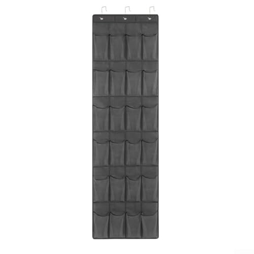 Organizador de zapatos para puerta con múltiples bolsillos, gran solución para ahorrar espacio y organización (24 bolsillos, gris)