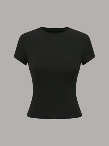 T-Shirts Tees Tops for Women Summer Plain Crew Neck Short Sleeve Casual T Shirt Outfits Clothes 20254