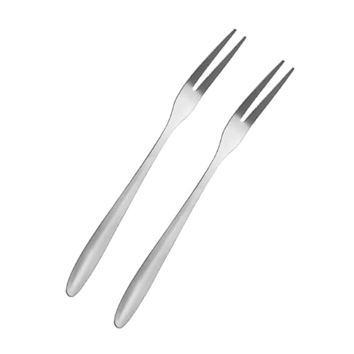 2 unidades de tenedores de fruta, batidora eléctrica, para frutas, aperitivos, brochetas, tenedores de prueba, tenedores de postre, de acero inoxidable, para niños