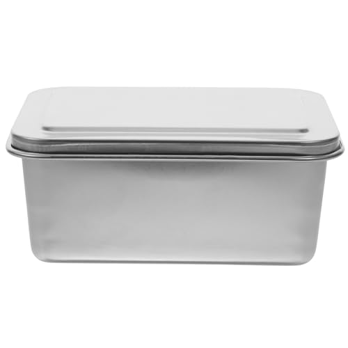PEPLAYTAL 1 Juego Molde Para Pasteles De Acero Inoxidable Moldes Para Tarta De Tiramisú Molde De Tiramisú Hornear Plato De Pastel Con Tapa Molde Para Pan Con Tapa Cacerola Pequeño Silver