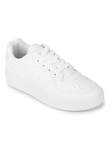 TRUFFLE COLLECTION Women’s OSLO1 White PU Sneakers