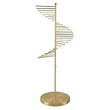 XIMSPHY Scarf Rack Free Standing, Spiral Scarf Holder, Hijab Stand, 30 Rods for Multiple Scarves Purse Hat, Space Saving Organizer (42x170cm/17x67in, Gold)