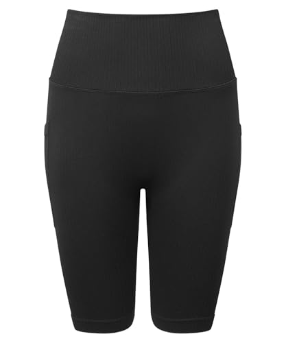 no-stalja Seamless Ribbed 3D Fit Cycle Shorts – Women’s High-Waisted Pilates, Yoga & Gymwear | Black, Charcoal, Mauve & Melange (UK, Alpha, M, Regular, Regular, Black)