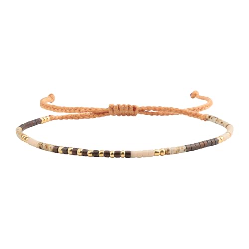 Image of KELITCH Boho Women Crystal Shell Beaded Friendship Bracelets Handmade Strand Bracelet Bangles Jewelry