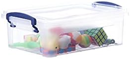 Superio 2 Qt Clear Plastic Storage Bin with Lid, Non-Toxic, BPA Free, Odor Free, Organizer Storage Box, Stackable Plastic Tote for Home, Garage, School, and Office, X-Small