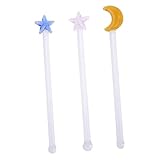 CONGARTENO 3 Teiliger Rührstab Für Latte Cocktailpulver Rührstab Spieße Kaffeemixer Tropfenform Bar Getränkestab Deckelstampfer Biershaker Elektrischer Stößel Wiederverwendbar