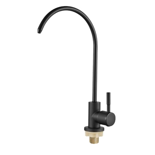 Image of AMPEREUS RO Faucet for Water Purifier, Premium Black Finish RO Tap Extender with Smooth Water Flow Control, Durable Tap for Kitchen Use, Leakproof Design
