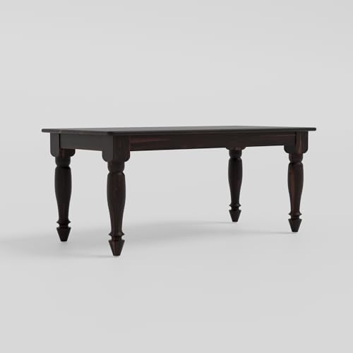 Image of Wooden Rectangle Center Coffee Table for Living Room Sofa Centre Table for Home Office Solid Sheesham Wood Tea Table Walnut Finish