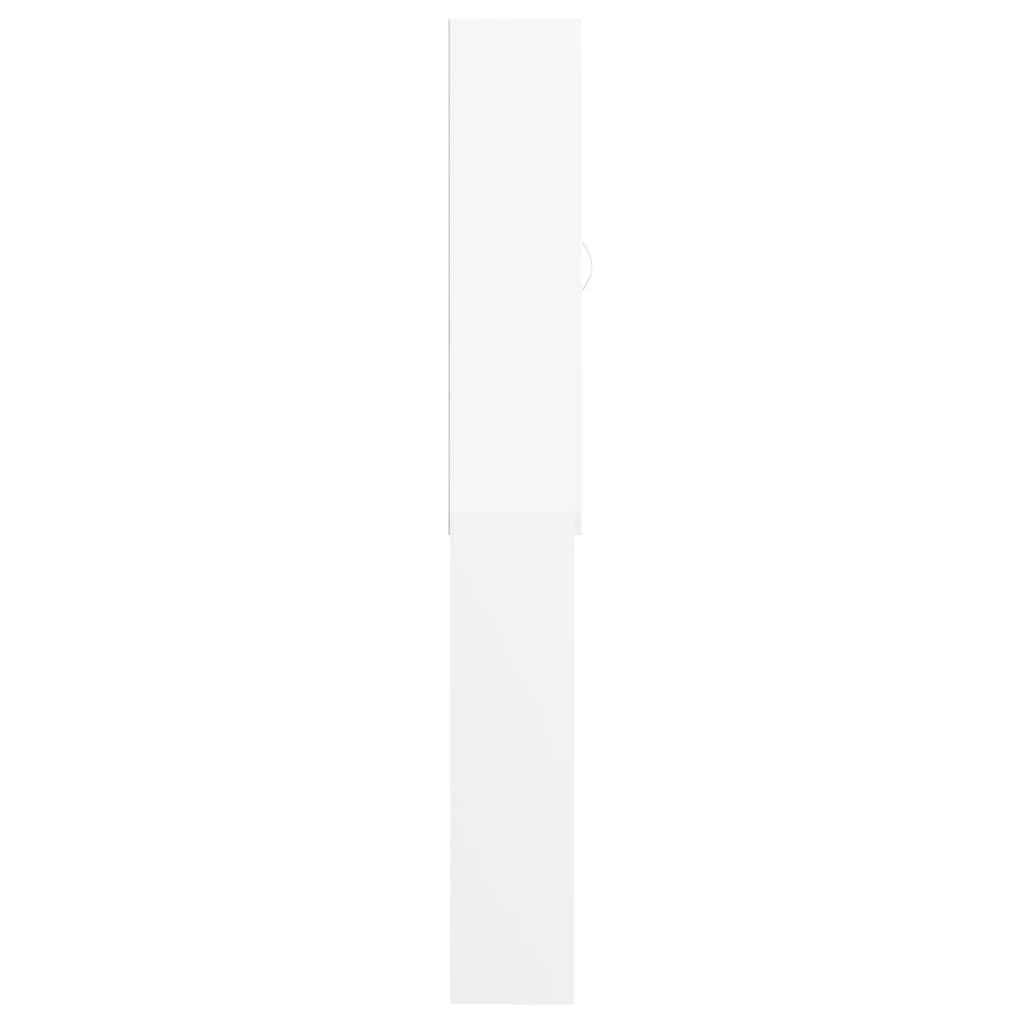 vidaXL Armario para Lavadora, Blanco, 64x25,5x190 cm, Madera de ingeniería, Mueble para lavandería con 2 Puertas y 3 Compartimentos, Estantería de baño, Mueble para el hogar