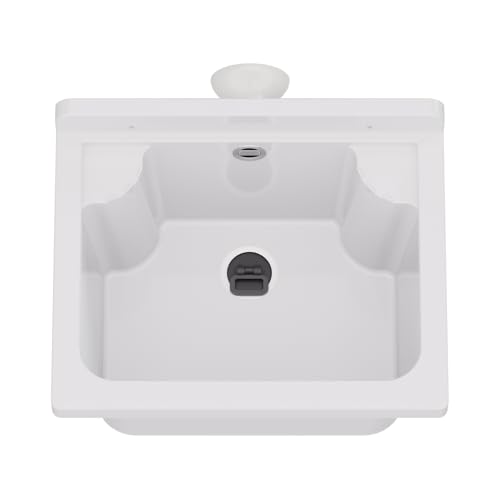 Ausgussbecken Waschbecken Spülbecken Waschtrog draußen Garten Garage Keller Waschraum Waschküche Werkstatt 4 Farben (Weiß)