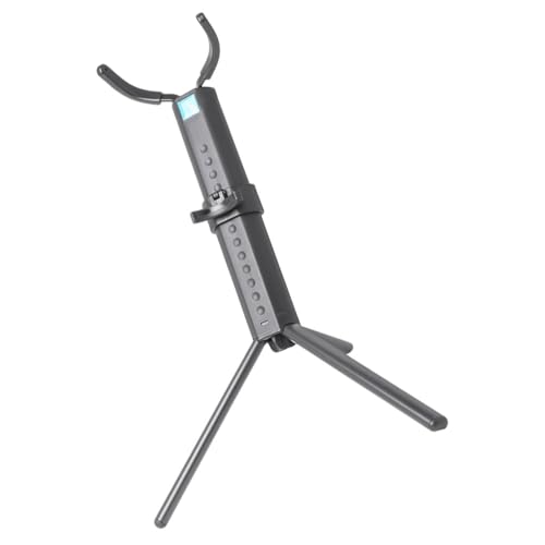 Support saxophone ténor pliable en métal et plastique noir ultra compact