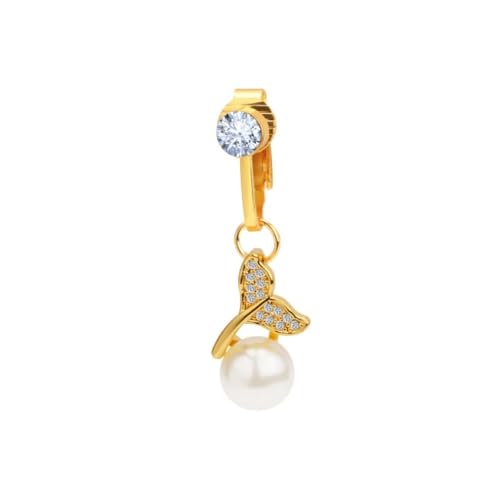 Zynova Non Piercing Pearl Dangle Fake Belly Button...