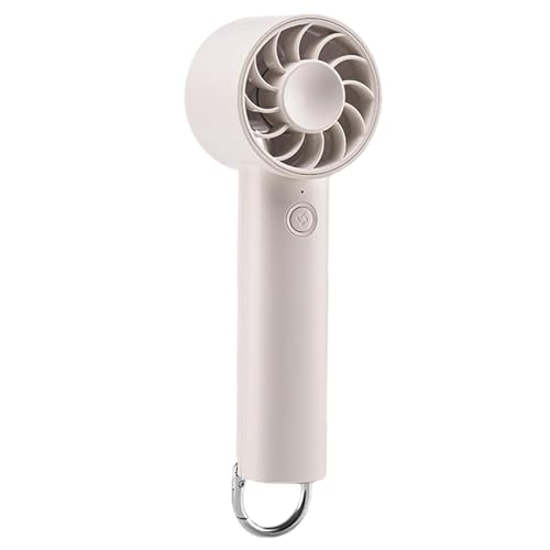 Ventilador de mano pequeño, ventilador de turbina recargable con hebilla, ventilador de mesa de escritorio pequeño funciona con pilas, ventilador portátil para estudiantes para viajar y acampar