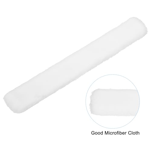 Image of MECCANIXITY Microfiber Scrubber Replacement Head 17.72 Inch for Window Glass Marble Wall Home Bathroom, White Pack of 2