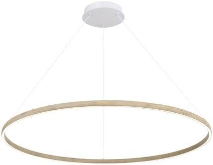 Golden Lighting Veritas 71" LED Ring Chandelier in Driftwood