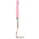 PAMINGONO Machacador de Patatas de Acero Inoxidable 304, Herramienta Manual para Triturar Verduras, Prensador de Alimentos Rosa para Cocina Doméstica, Fácil de Limpiar y Usar