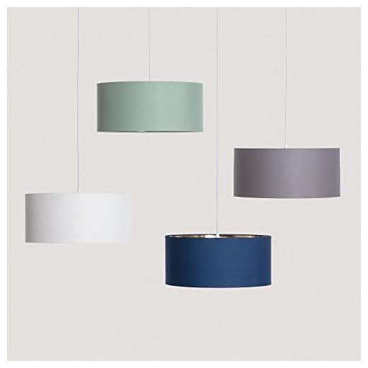 LEDKIA LIGHTING Lámpara Colgante Tela Bello Reflejo 1700xØ450 mm Verde Celadón E27 Casquillo Gordo PC,Metal,Tela Decoración Salón, Habitación, Dormitorio