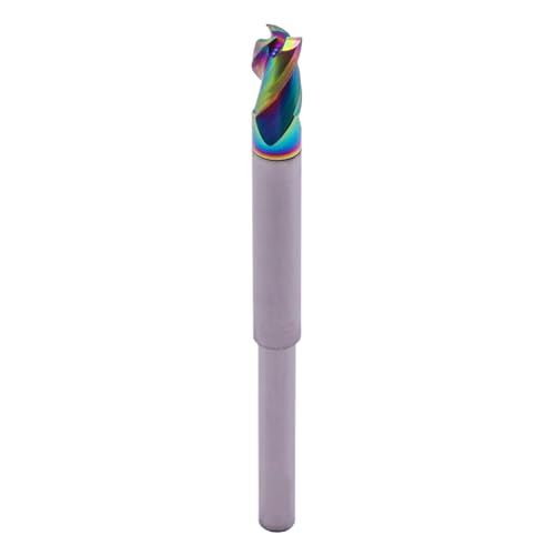 Image of 2Pcs 5 /16 inch 3 Flute Solid Carbide Long Reach Square End Mill, DLC Coated | 37 Helix, 5 /16 inch Cutting Dia, 1 /4 inch Reduced Shank For Router, 1 /2 inch LOC, 3-3 /4 inch OAL, for Milling Aluminum and Copper