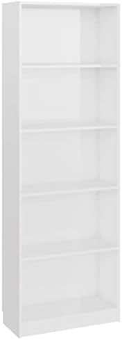 vidaXL 4-Tier Book Cabinet Display Bookshelf Case Storage Book Cabinet Storage Rack Organiser Bookcase High Gloss White Engineered Wood