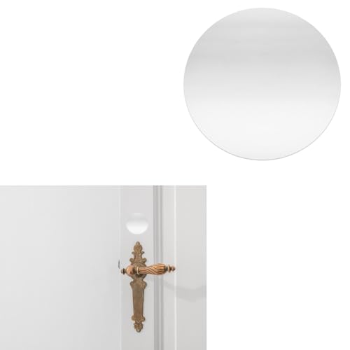 YAZANY 2Pcs Key Hole Cover Plate, Repair Escutcheon Door Lock Cover Door Plate, Blank Self Adhesive Fix Satin Stainless Steel 60mm Diameter