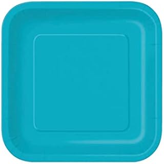 Kwadratowe talerze papierowe - 18 cm - złote - opakowanie 16 sztuk