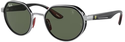 Ray-Ban RB3703M Sunglasses Bundle: RB 3703M F00771 Silver Dark Green and Universal Anti-slip Silicone Leash