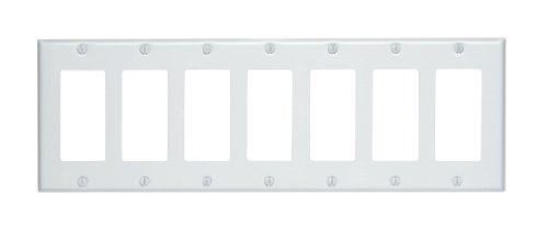 Leviton 80407-W 7-Gang Decora/GFCI Device Decora Wallplate, Painted Metal, Device Mount, White Leviton 80407-W 7-Gang Decora/GFCI Device Decora Wallplate, Painted Metal, Device Mount, White