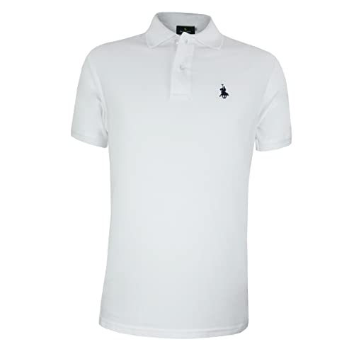 Lista de Playera Polo Blanca los 5 mejores. 42 RCB - Polo Club Playera Tipo Polo Hombre Manga Corta. Tela Piqué, Varios Colores y Tallas. Playera Polo Hombre Modelo 101