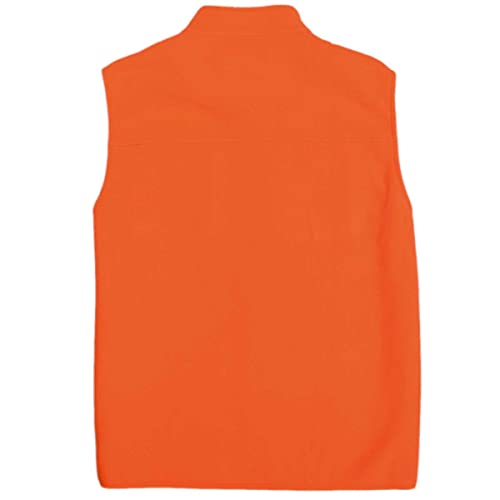 Edtrek Mens Full-Zip Polar Fleece Vest With Chest Pockets For Work - Blaze Orange And Camo Hunting Safety Vest (Blaze Orange, X-Large / Xx-Large, Xx_L) #TOP3