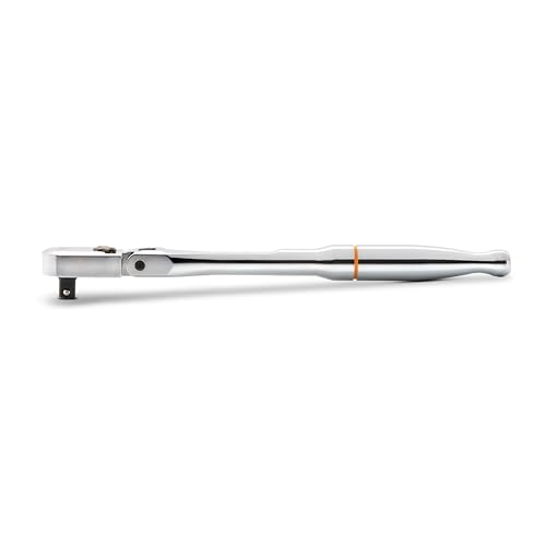 Image of GEARWRENCH 1 /4 inch Drive 120XP Full Polish Chrome Flex Head Teardrop Ratchet | 81012XP