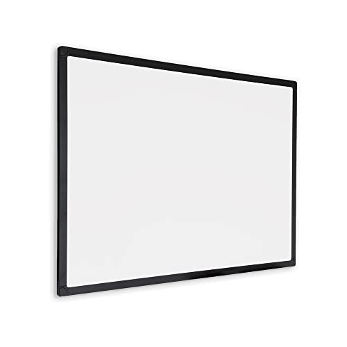 IVOL Pizarra blanca con superficie esmaltada marco negro (90 x 120 cm)