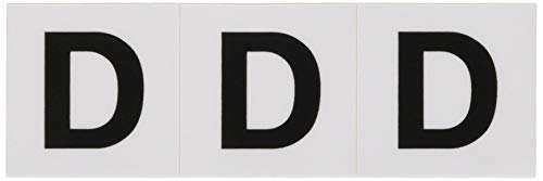 TRUSCO(トラスコ) アルファベットステッカー 30×30 「D」 白 3枚入 TSN-30-D