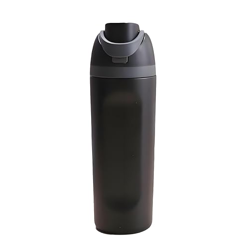 Stainless Steel Insulated Water Bottle with Straw, 20 oz, Black