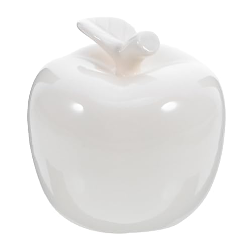 Image of WEKADRIN Ceramic Ornament Glazed Porcelain Christmas Decoration Apples Color Rustic Sculpture Centerpiece Artificial Fruit Merry Small Fake Simulate Object White Ceramics