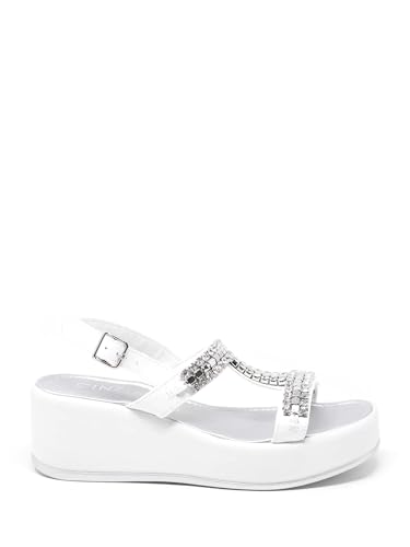 Sandales compensées femme blanc Cd421029c marche sans douleur