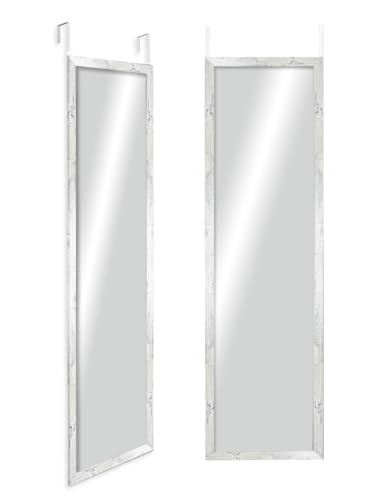 CHELY INTERMARKET MOD19300 Espejo De Puerta Cuerpo Entero Blanco Gris Estilo Moderno Minimalista 30x120cm Ideal para Vestidor Entrada Diseño Vertical con Kit De Colgar Montaje Fácil Madera Ingenieria