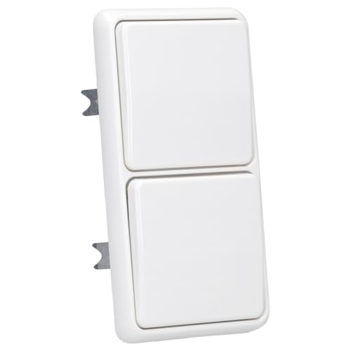 Komplett-Set Jung CD 500 Rahmen, 2-fach, bruchsicher - Alpinweiß, glänzend mit 2x Wippe + 2x Wippschalter, Universal Aus-Wechse -JUNG- -weiß-