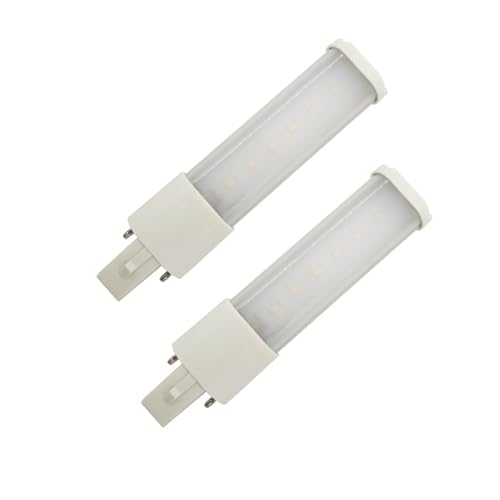 2PC G23 LED �d���o�[�`���[�u 2Pin 3W 4W 5W CFL PL-S 7W-13W �����p 110V/220V 3000K/4000K/6000K �z���C�g G23 �v���O�ߖ񃉃C�g�����v(NATURAL WHITE 4000K_7W)
